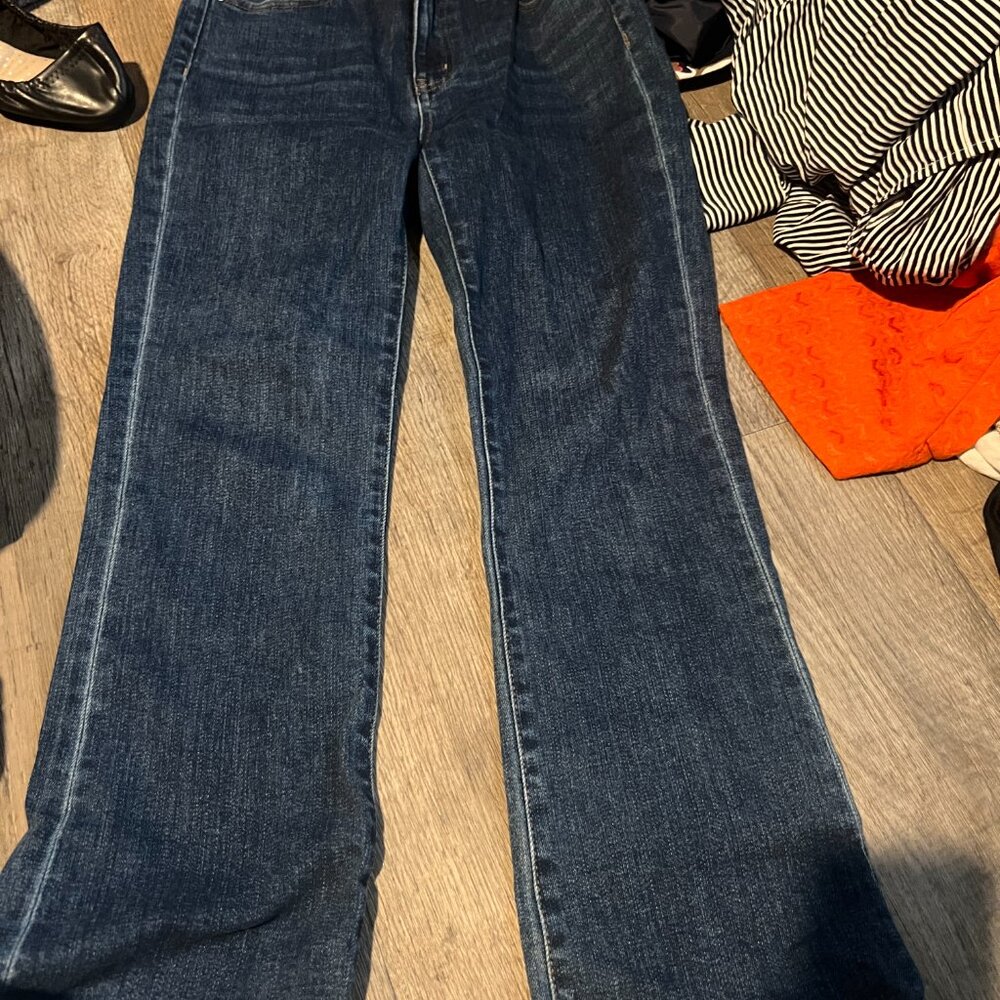 Quince Stretch High Rise Kick Flare Jeans Dark Wash size‎ 25 - Picture 8 of 13